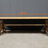 Table basse en laiton et travertin, époque Art Déco, 1930
