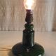 Green glazed ceramic table lamp base in Scandinavian style.