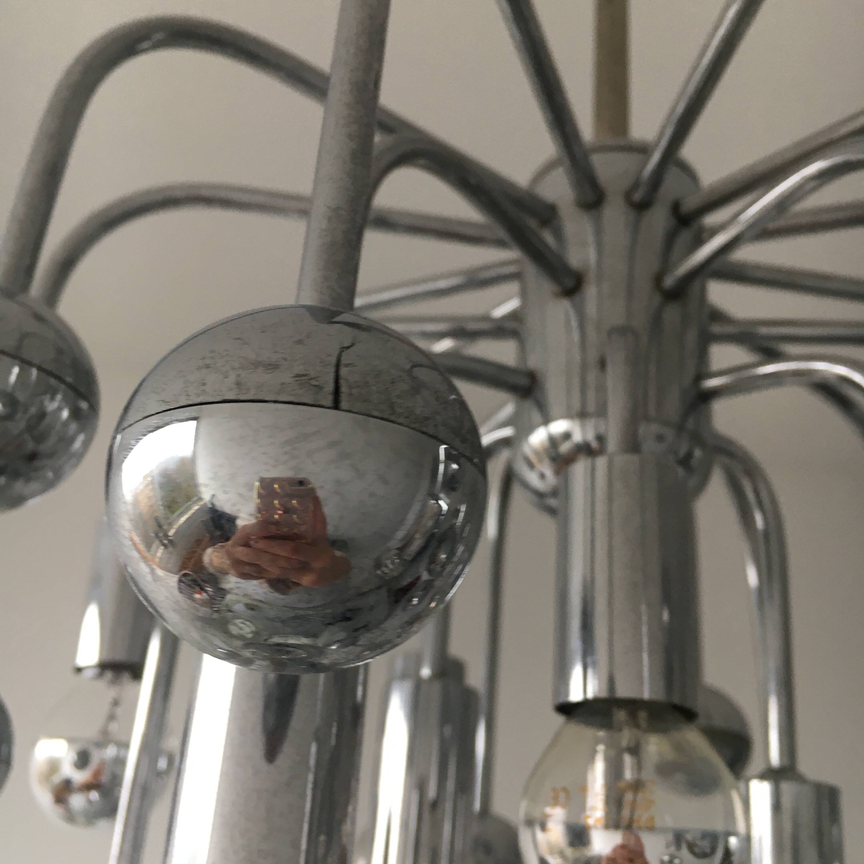 Space age sixties design sputnik hanging lamp, 1960’s