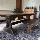 Farm table set / solid oak monastery