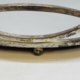 Round Tray In Silver Metal And Mirror