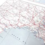 Old map of Corsica and southern Mediterranean France 43x43cm from 1950