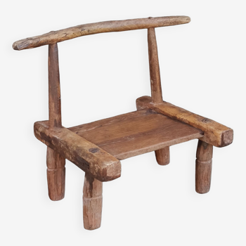 Tabouret ancien en bois. Art africain Baoulé de Côte d'Ivoire