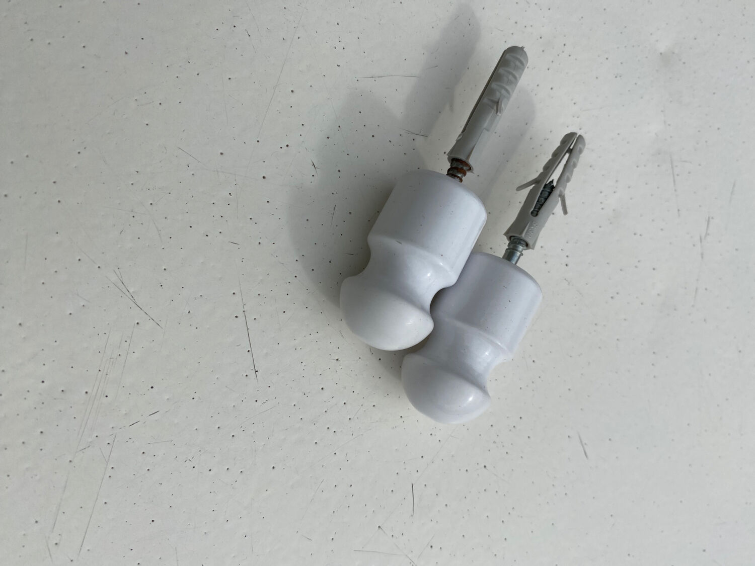 Pair of white and opaline metal wall lights