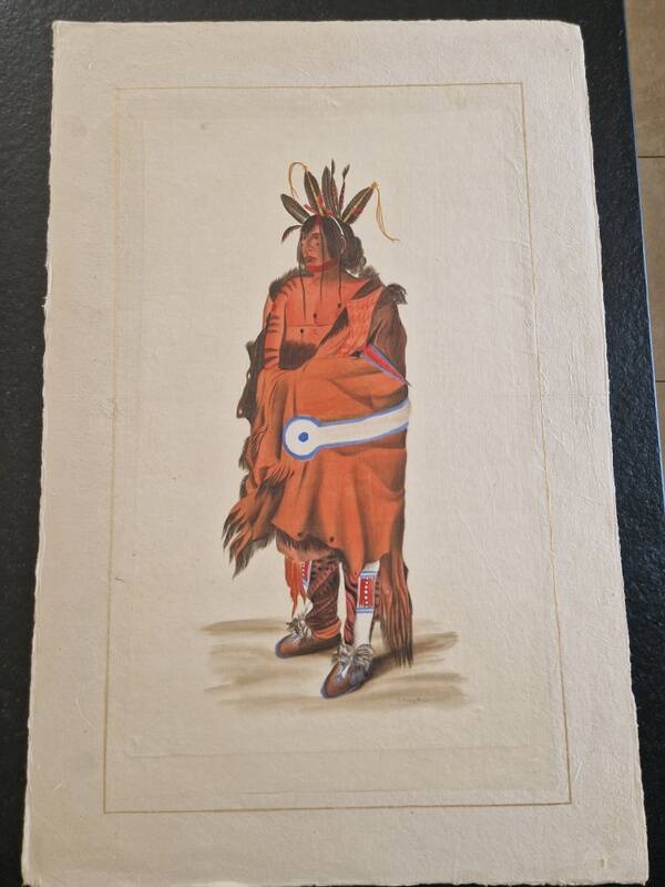 La Roche Laffitte (Born in 1943) - Watercolour drawing on silk - Warrior