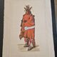 La Roche Laffitte (Born in 1943) - Watercolour drawing on silk - Warrior