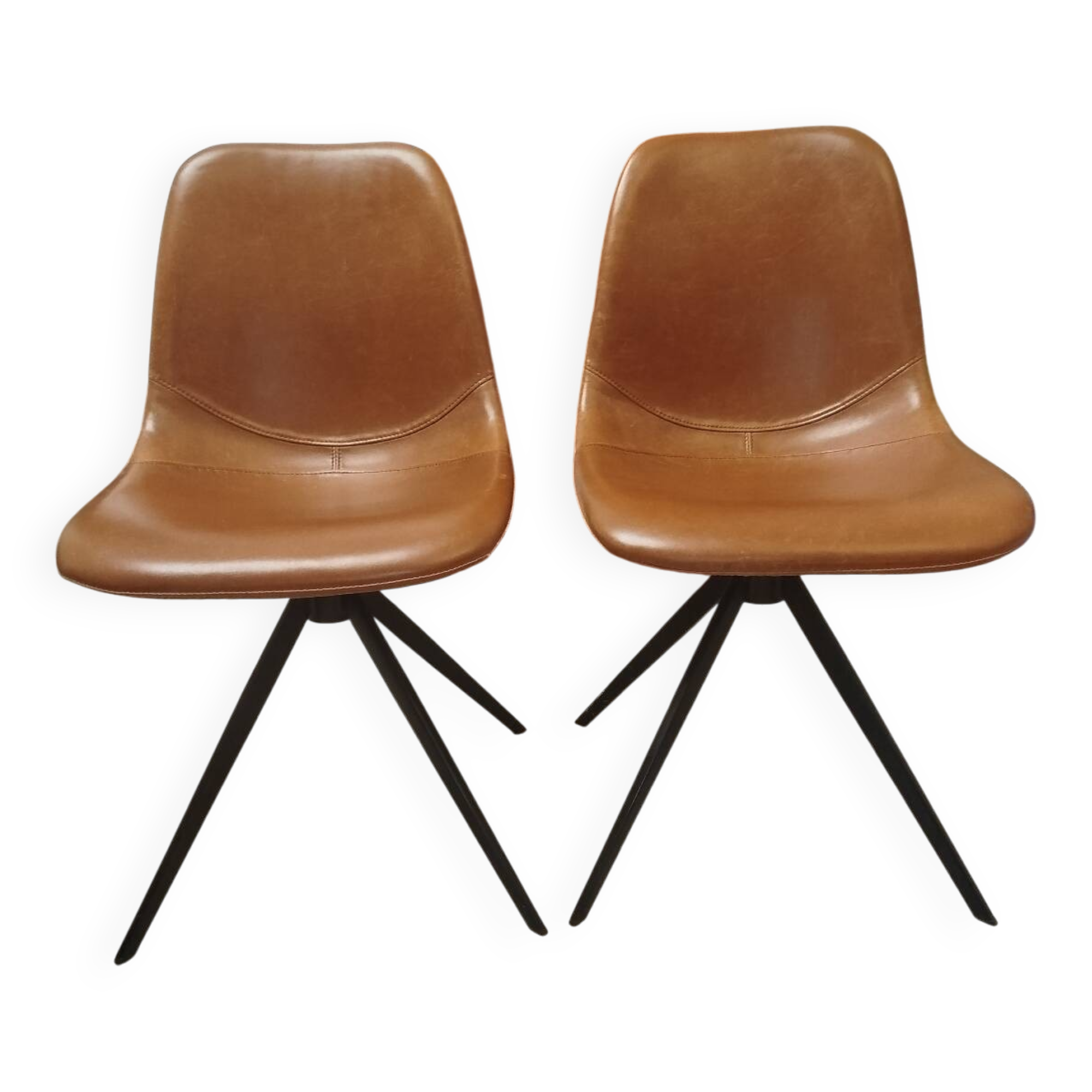 Set of 2 Vintage Faux Leather Chairs