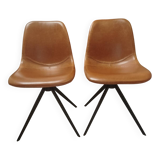 Set of 2 Vintage Faux Leather Chairs