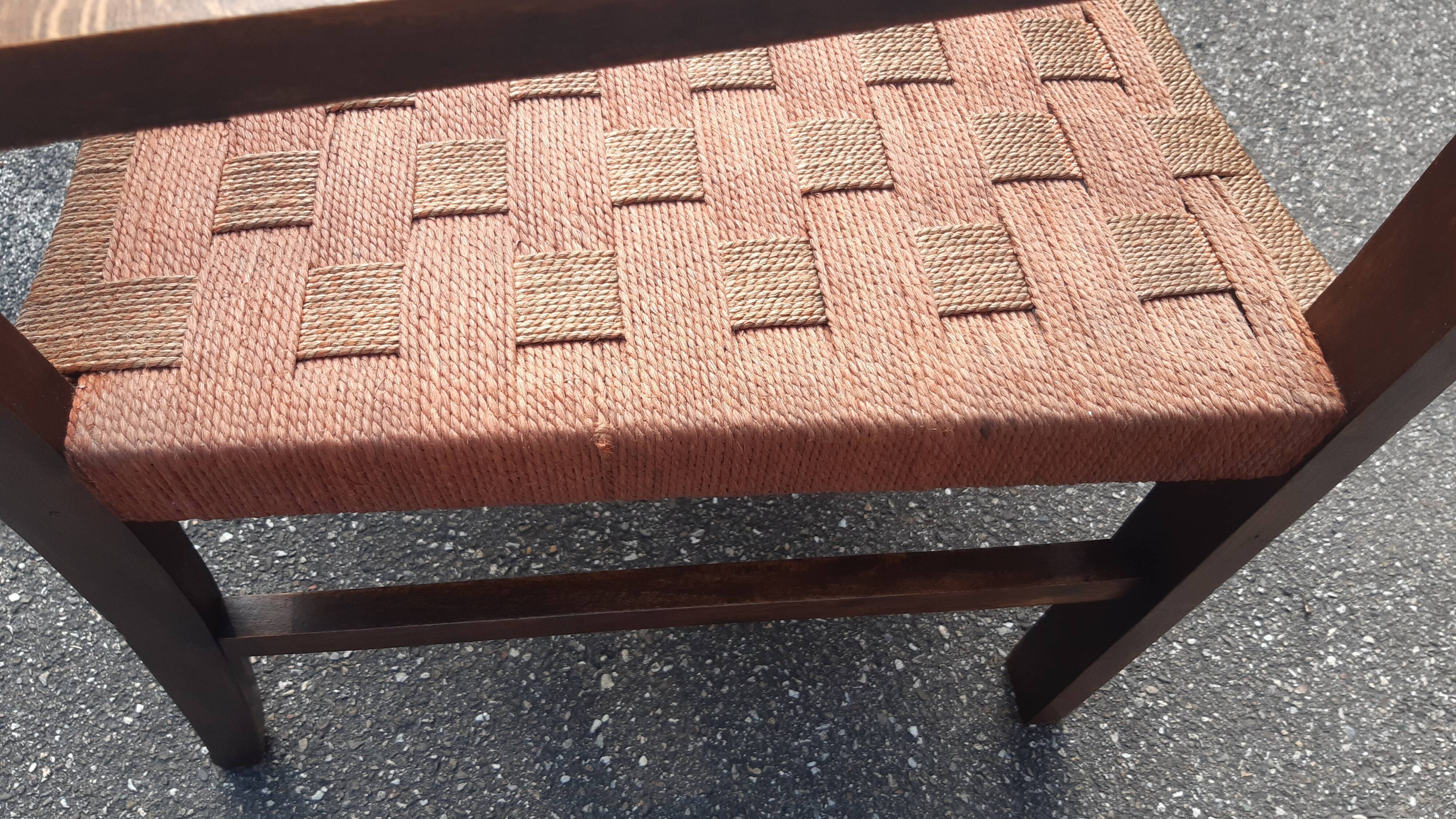 Braided rope and oak armchairs 50