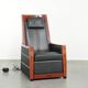 Recliner électrique réglable au design Art Déco en cuir de vache noir