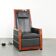 Recliner électrique réglable au design Art Déco en cuir de vache noir