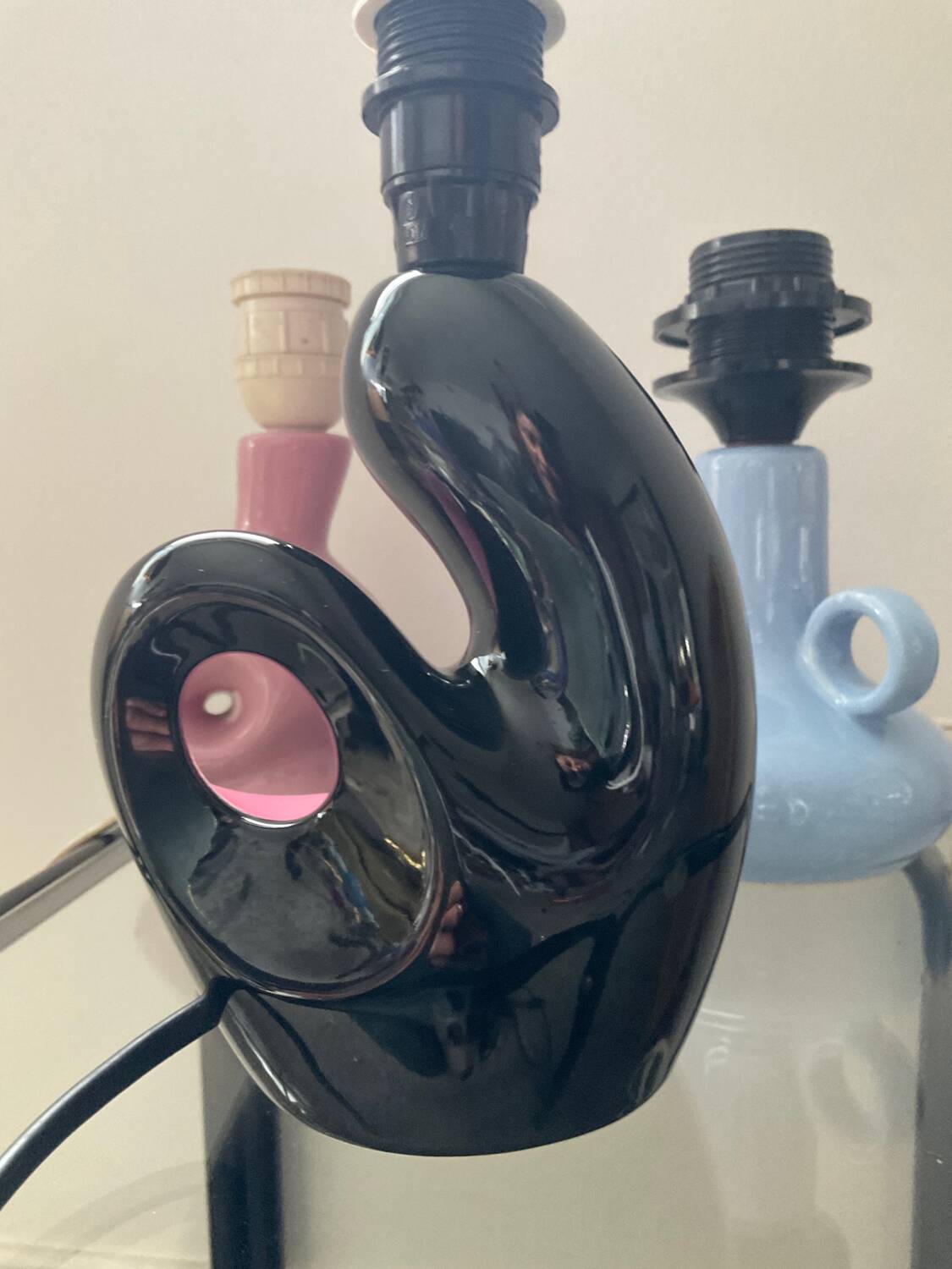 Trio of vintage ceramic lamp bases