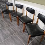Set of 4 Scandinavian chairs, 1970s