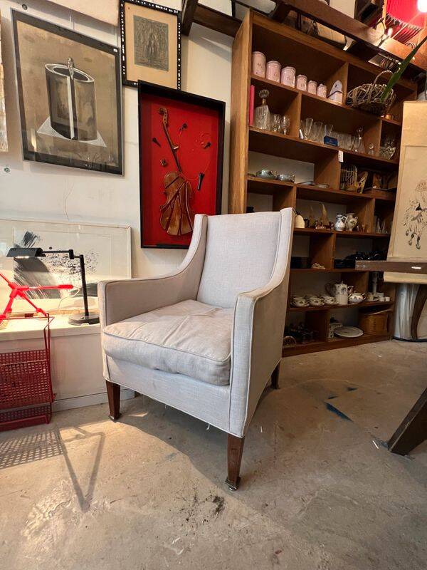Pair of Vintage 1930s Art Deco High Back Armchairs