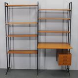 1970s Italian Teak Shelves Unit With Desk