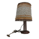 Wooden table lamp with wool lampshade