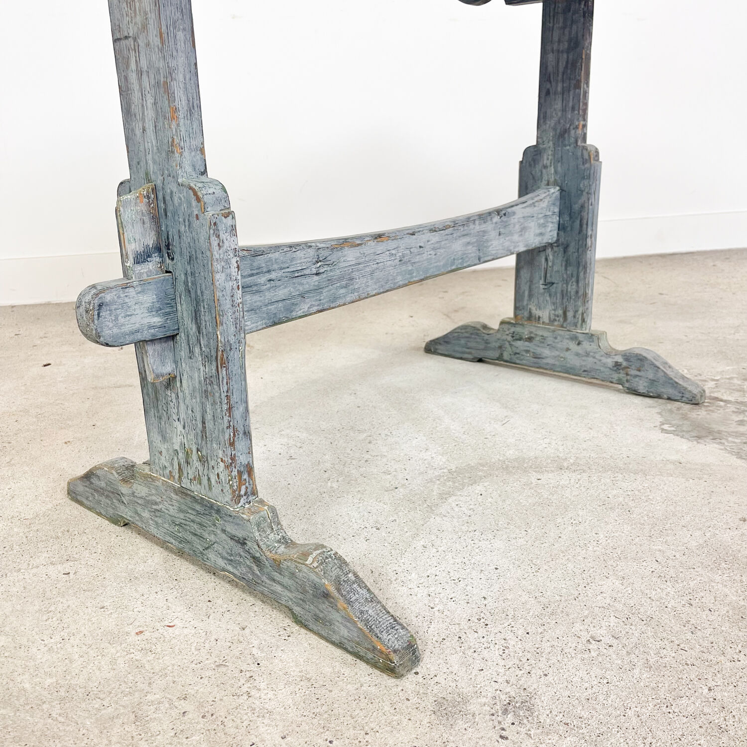 Blue painted swedish antique farmhouse table