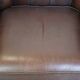 Beautiful and spacious dark brown mottled English cow leather Chesterfield armchair