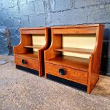 Pair of rosewood bedside tables, 1960s-70s