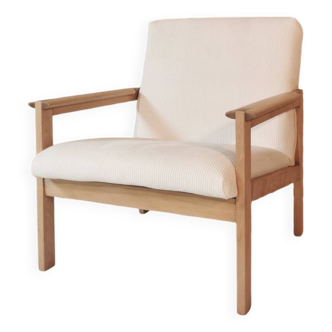 Ivory velvet armchair