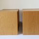2 wall-mounted Scandinavian bedside tables with drawers, oak, 1960.