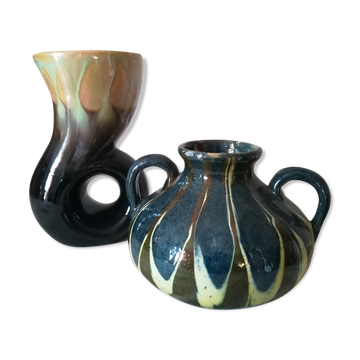 Duo of ceramic vases