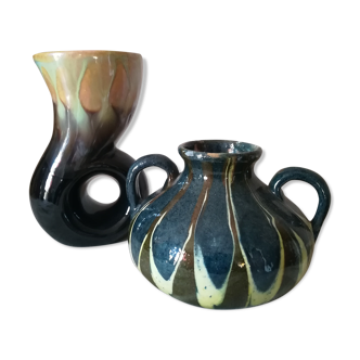 Duo of ceramic vases