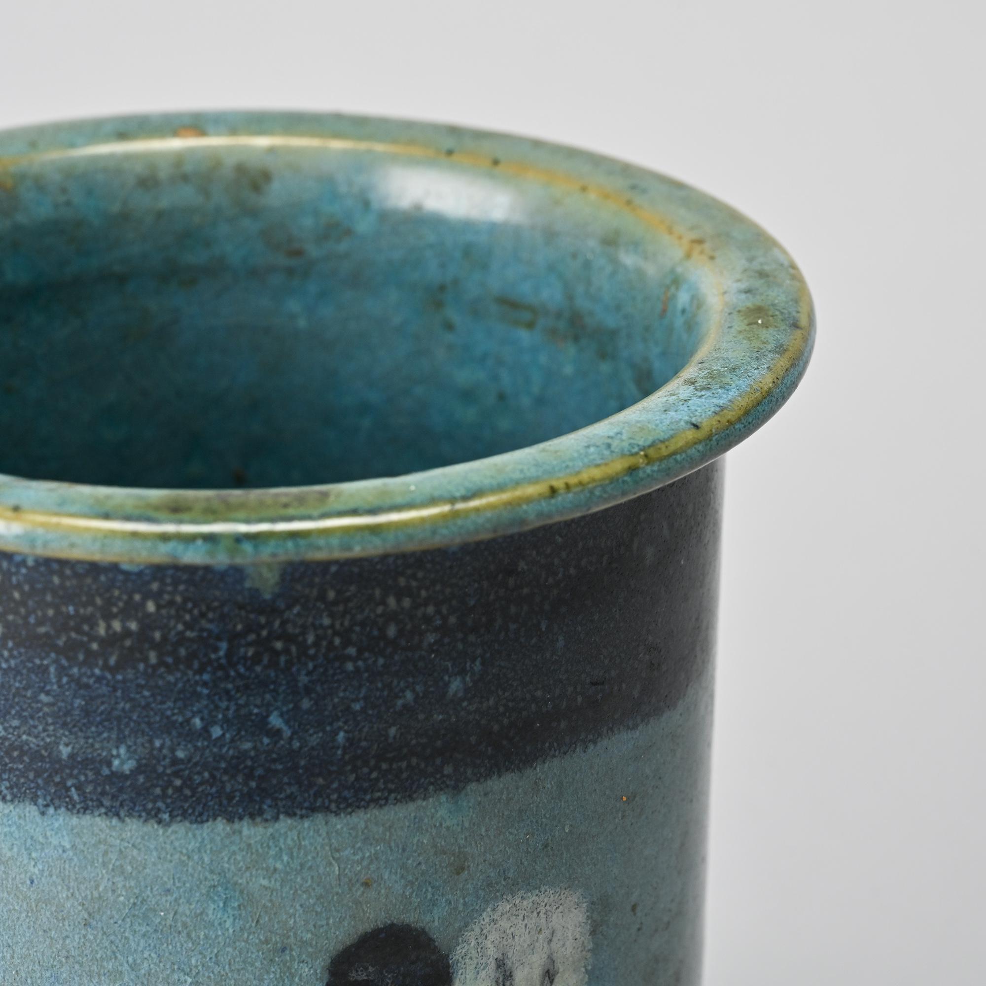 Small glazed ceramic pot by Menelika pottery, circa 1950.