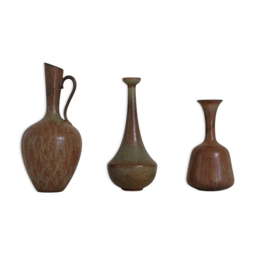 Collection of 3 ceramic vessels by Gunnar Nylund Rörstrand Sweden, 1950s
