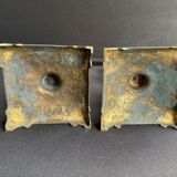 Pair of Napoleon III candle holders - Louis XIV style - Bronze (gilded)