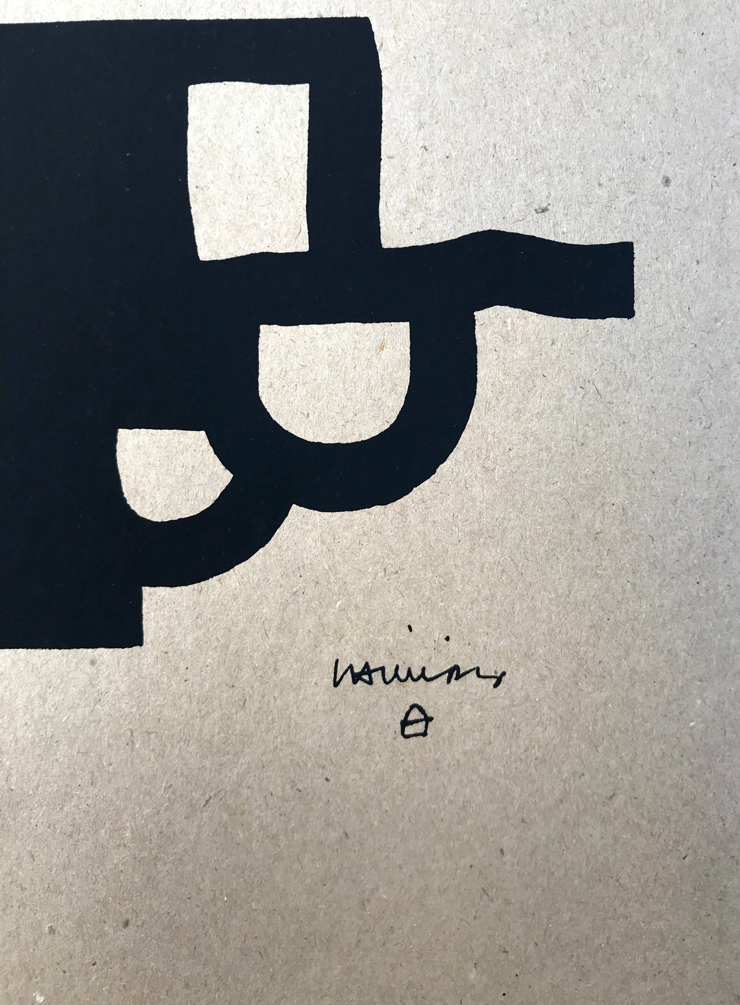 Original screenprint on tobacco paper by Eduardo CHILLIDA, Antzo II, 1985