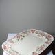Antique Longchamp serving platter with polychrome daisies in ironstone.