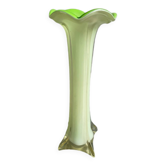 Vintage apple green opaline soliflore vase