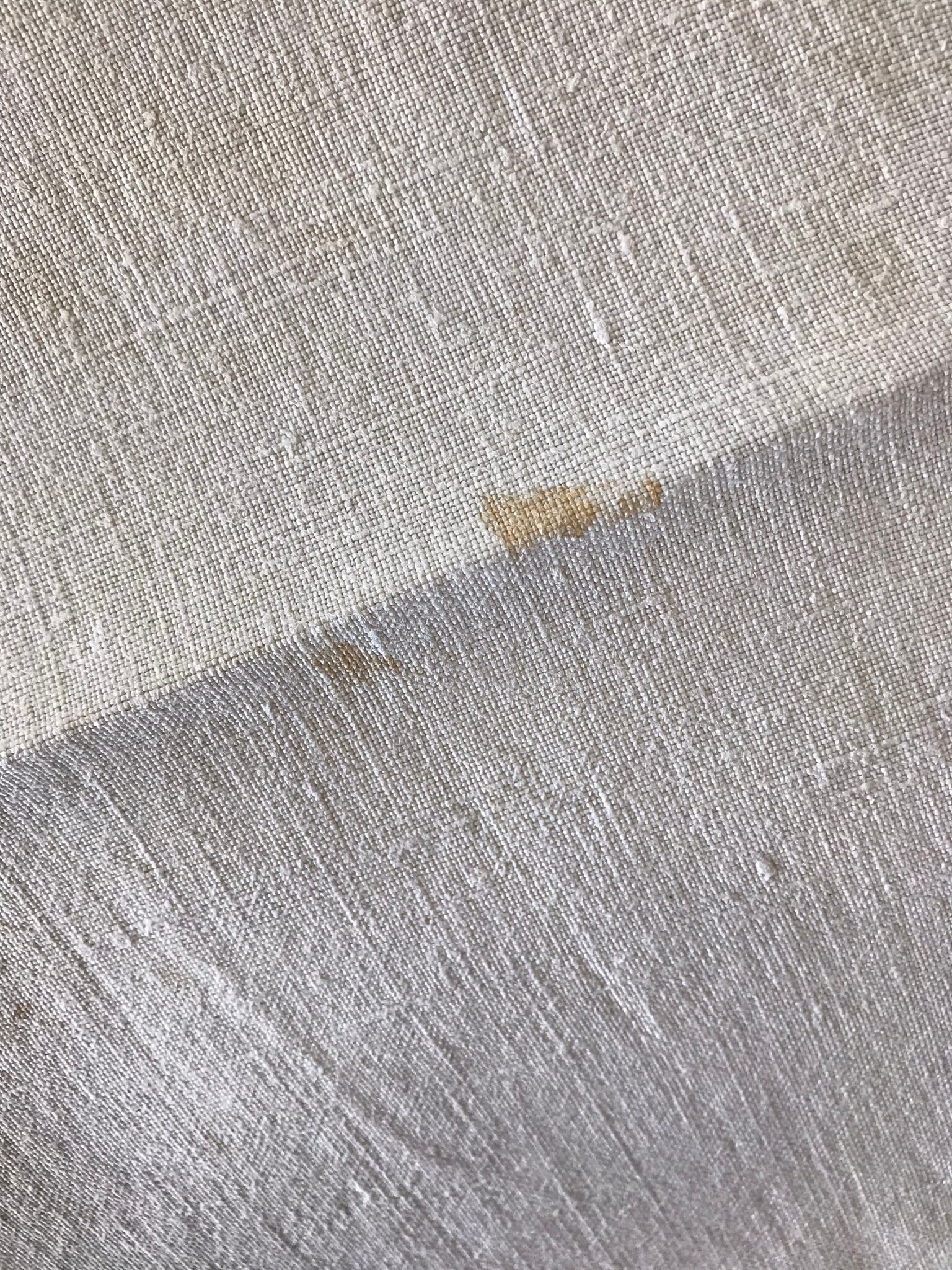 Old linen and hemp towel monogrammed MR