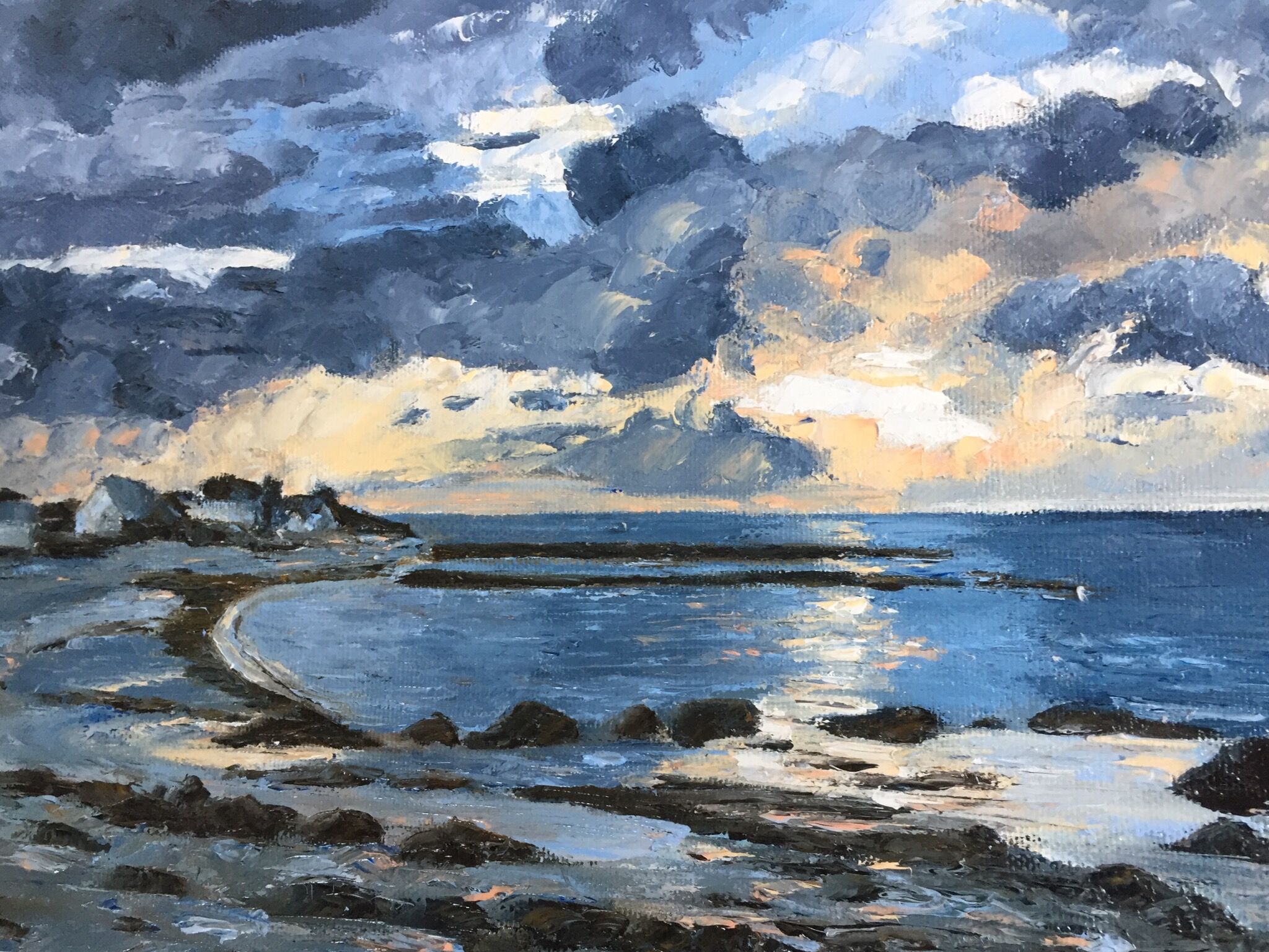 Tableau bord de mer Bretagne Peinture huile sur toile