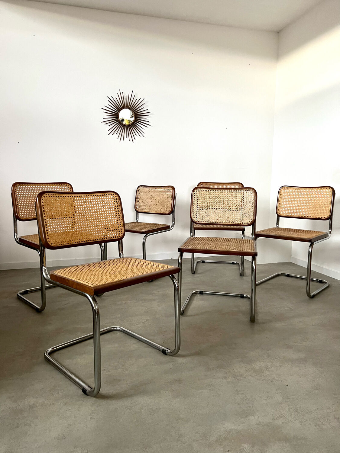 Lot de 6 chaises Cesca B32 Marcel Breuer, 1970