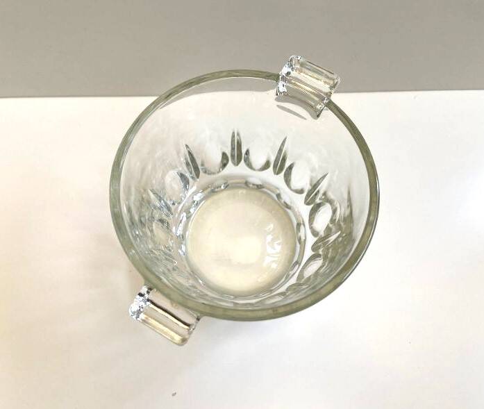 Old Bucket Ice Pot Ice Cubes Crystal Glass Vintage Made in Denmark Art Deco