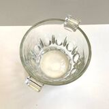 Ancien Seau Pot à Glace Glaçons Verre Cristal Vintage Made in Danemark Art Déco