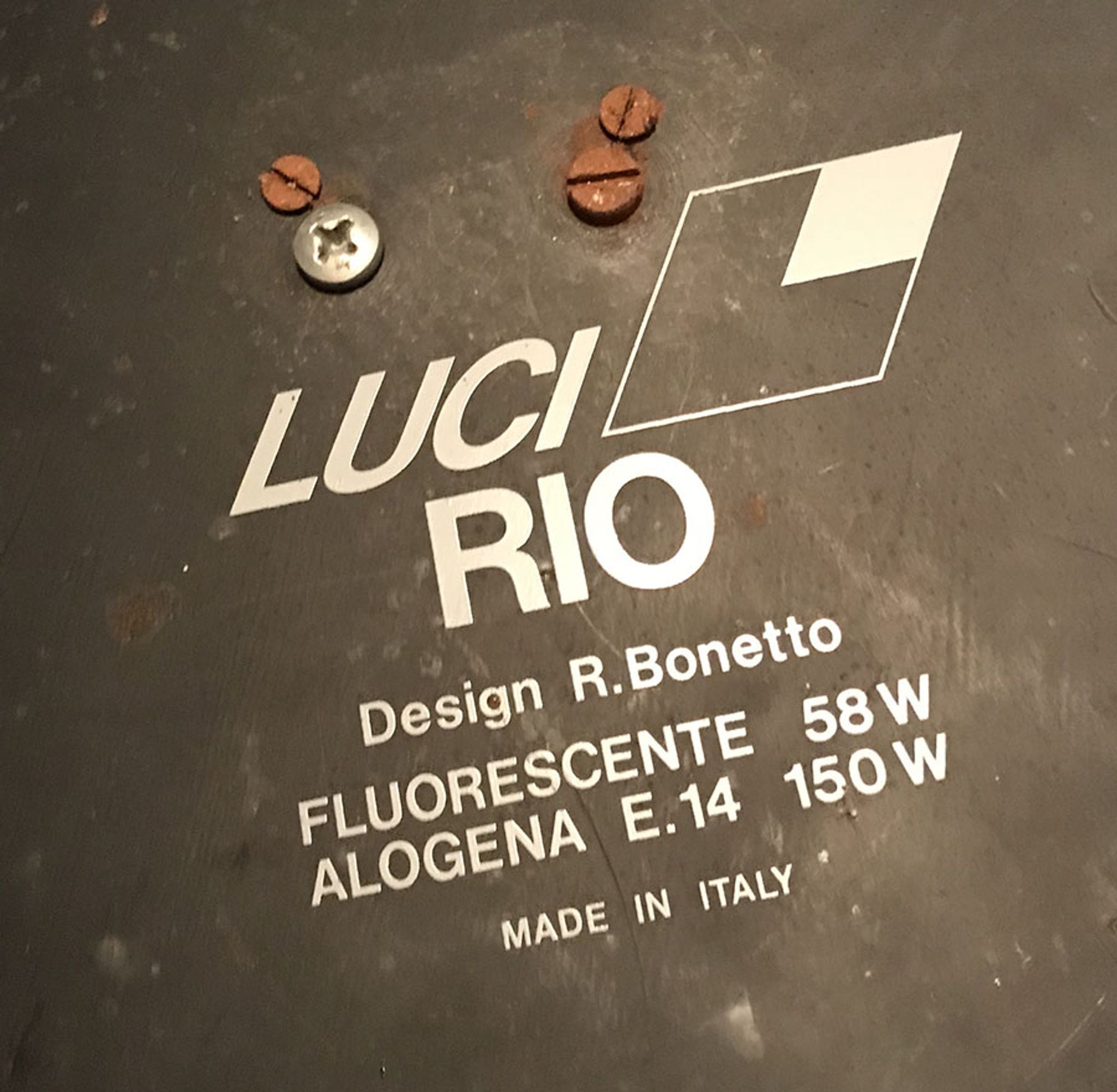 Lampadaire Rodolfo Bonetto pour Luci néon lampadaire modèle 'Rio'