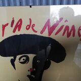 Poster Eduardo Arroyo feria Nimes 1984 under glass