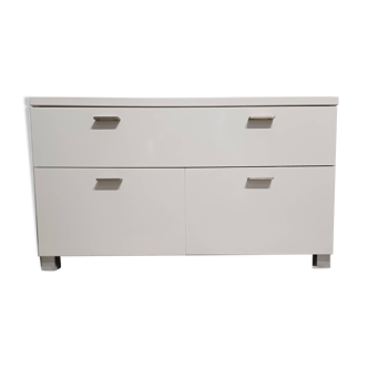 White lacquered Habitat sideboard and TV cabinet