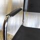Design chair chrome metal and leather - 80s/90s