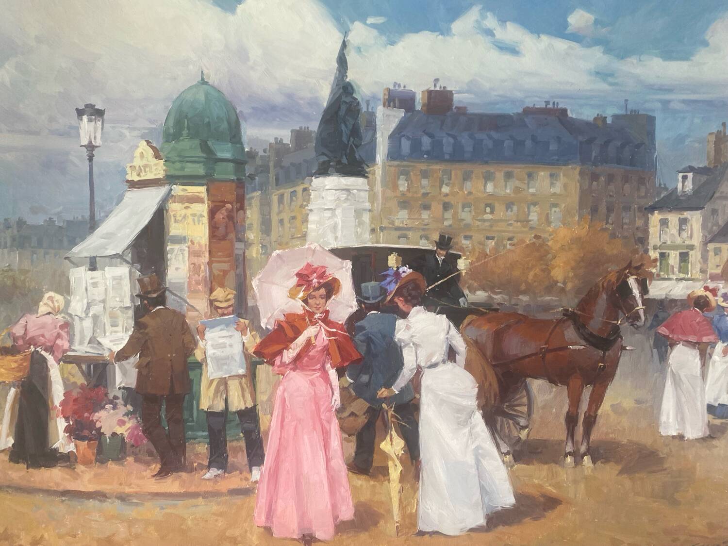 Scène de ville école espagnole du XXEME siècle