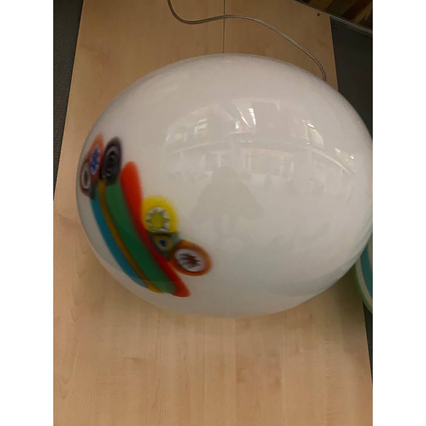 Contemporary Clear With Murrise Multicolors Pendant Italian