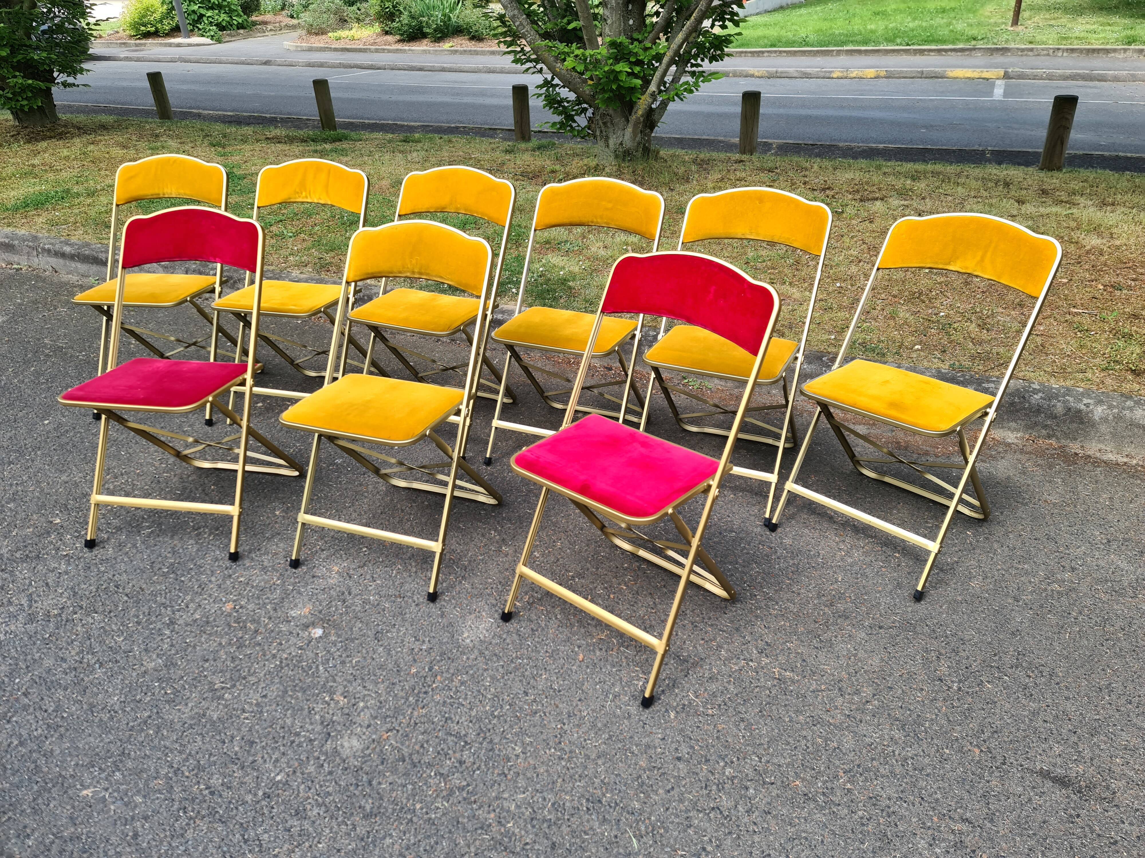 Set of 10 folding chairs Chaisor "theater chair"