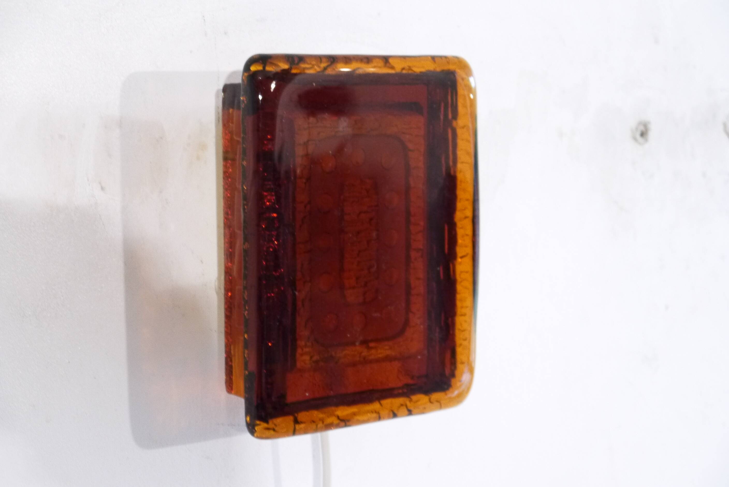 Swedish glass wall light 1970