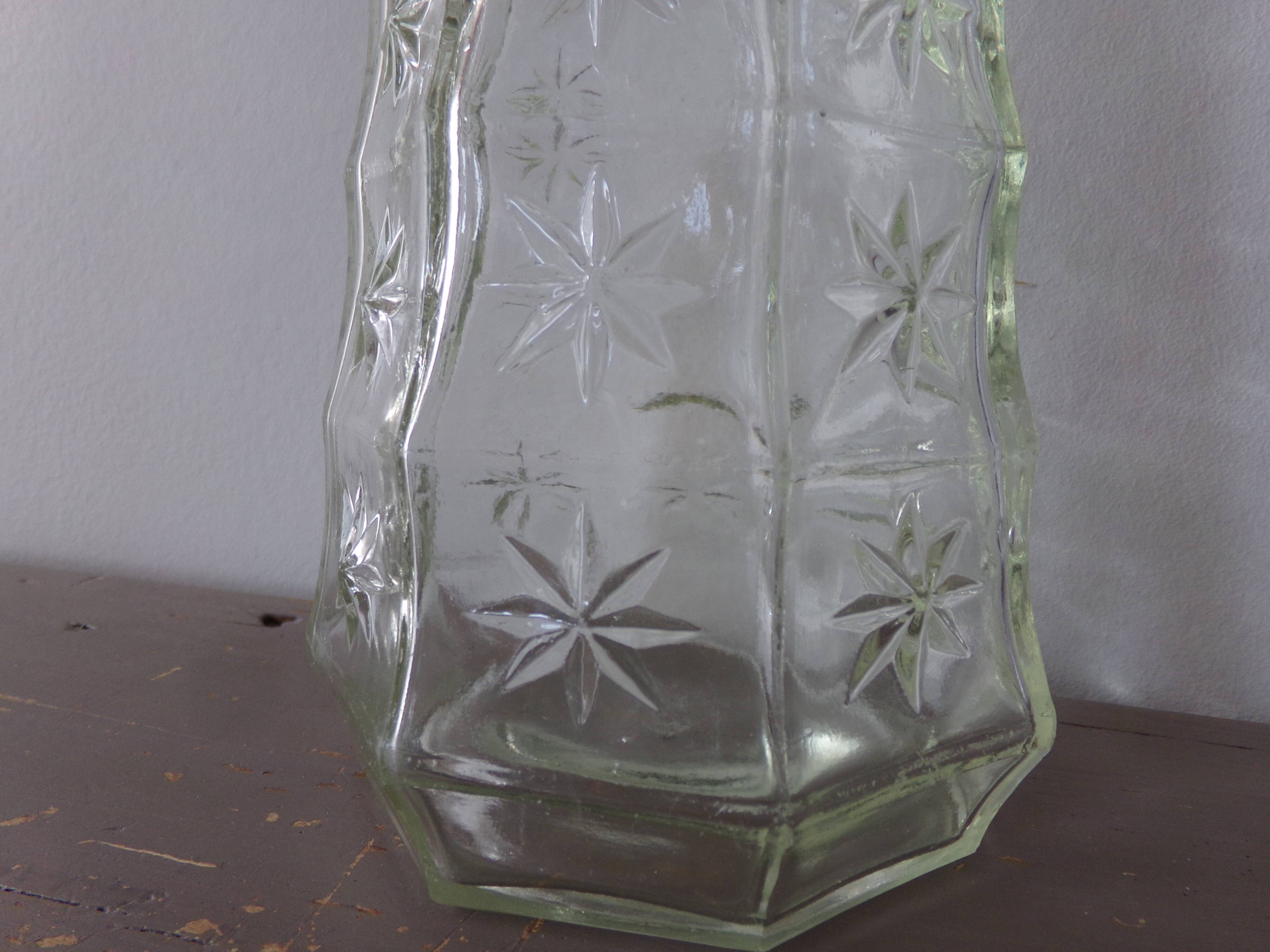 Chiseled glass bottle