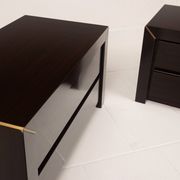 Pair of African rosewood and brass bedside tables for Fratelli Turri