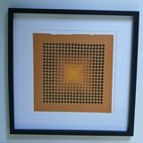 Tableau Vintage Art Optique - Victor Vasarely CTA-102 Frame 40x40cm