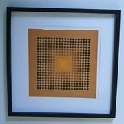 Tableau Vintage Art Optique - Victor Vasarely CTA-102 Cadre 40x40cm